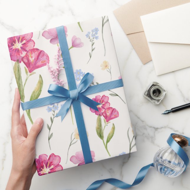 Aquarell-Wildblume  Geschenkpapier (Schenken)