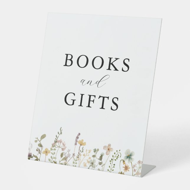 Aquarell Wildblume Kinderdusche Bücher & Geschenke Sockelschild (Vorderseite)