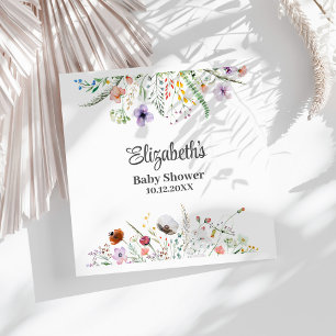 Aquarell-Wildblume Meadow Baby-Dusche Serviette