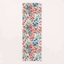 Aquarell-Wildblume Mohn Gänseblümchen Yogamatte