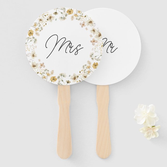 Aquarell Wildblume Mr. or Mrs Game Fächer (Vorne und Hinten)