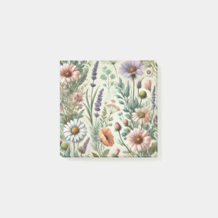 Aquarell-Wildblume perfekt für Frühling und Sommer Post-it Klebezettel