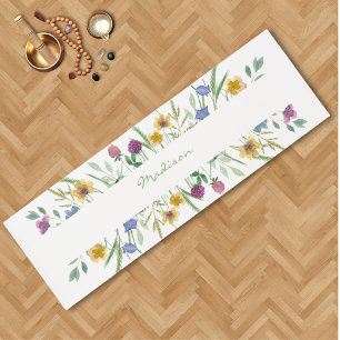 Aquarell-Wildblume personalisiert Yogamatte