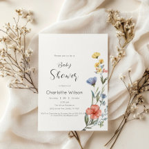 Aquarell-Wildblumen-Baby-Party