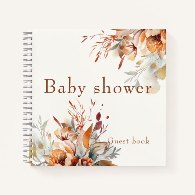 Aquarell Wildblumen Babydusche Massage Buch (Vorderseite)