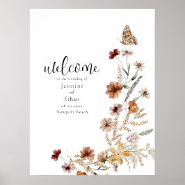 Aquarell-Wildblumen Begrüßungspapier Poster