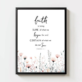 Aquarell-Wildblumen-Bibelversdruck Glaube Poster