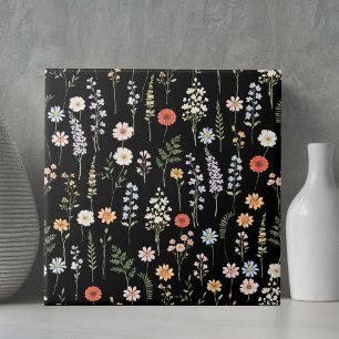Aquarell-Wildblumen-Blumen-Botanik-Muster Fliese
