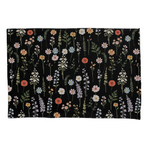 Aquarell-Wildblumen-Blumen-Botanik-Muster Kissenbezug
