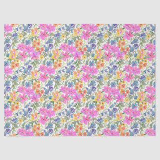 Aquarell-Wildblumen-Blumen - Pastell-Rosa Lila  Seidenpapier