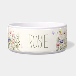 Aquarell-Wildblumen-Blumen-Personalisiert Napf