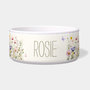Aquarell-Wildblumen-Blumen-Personalisiert Napf