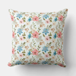 Aquarell-Wildblumen-Blumenmuster Kissen