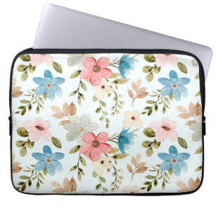 Aquarell-Wildblumen-Blumenmuster Laptopschutzhülle
