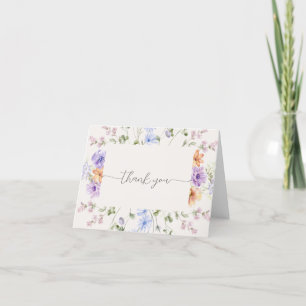 Aquarell-Wildblumen-Brautabschieds-Thank-You-Karte Dankeskarte