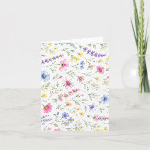 Aquarell-Wildblumen-Briefumschlag-Einlage Karte