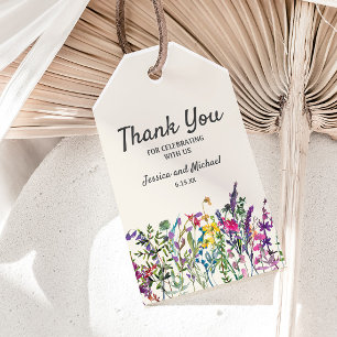 Aquarell-Wildblumen-Cream-Hochzeit Geschenkanhänger