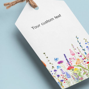 Aquarell-Wildblumen-Hängetags mit individuellem Te Geschenkanhänger