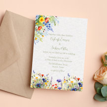 Aquarell-Wildblumen-Hochzeitseinladung