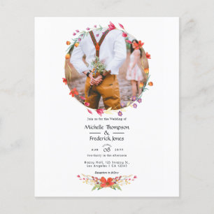 Aquarell-Wildblumen-Hochzeitsfoto-Hochzeitsfoto Flyer