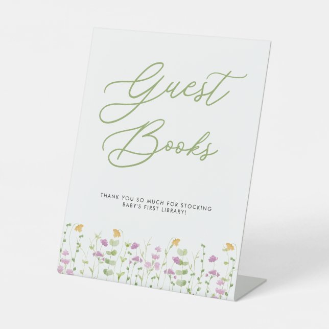 Aquarell Wildblumen Kinderduschbücher Sockelschild (Vorderseite)