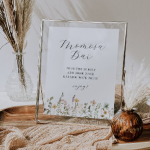 Aquarell Wildblumen Kinderdusche Momosa Bar Poster