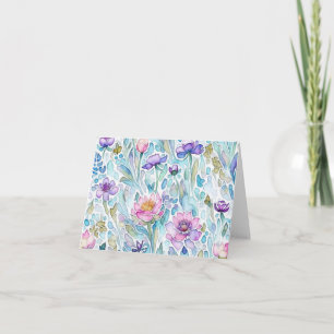 Aquarell-Wildblumen-Klappgrußkarte Karte