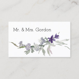 Aquarell-Wildblumen-Lavendel-Blumen-Empfangskarte Platzkarte
