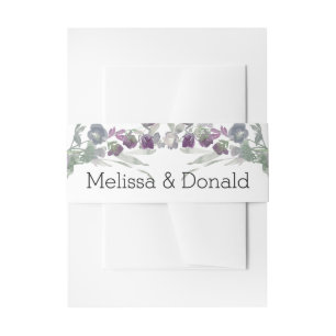 Aquarell-Wildblumen Lavendel-Blumen Hochzeit Einladungsbanderole