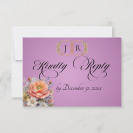 Aquarell-Wildblumen - Lavendel RSVP Karte