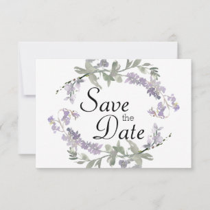 Aquarell-Wildblumen Lavendel Save The Date