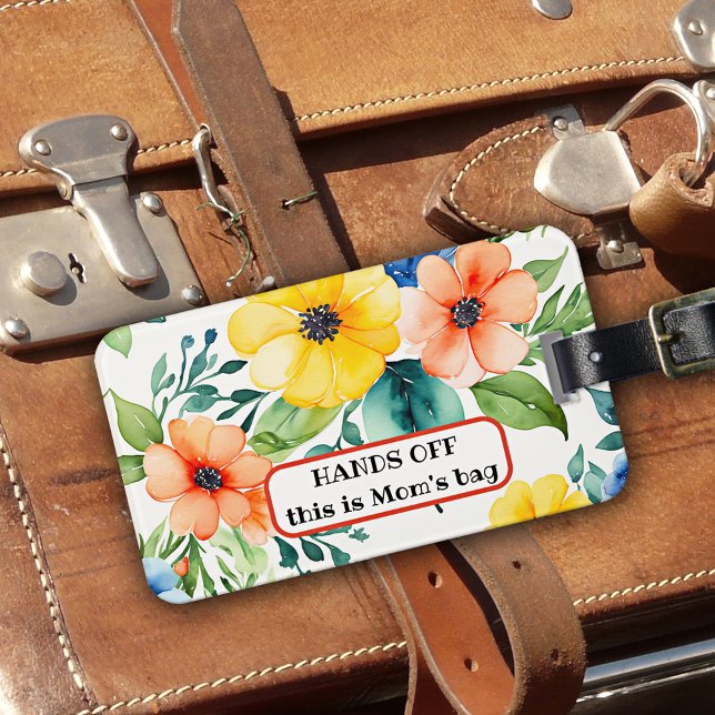 Aquarell Wildblumen Mama Gepäckanhänger (Luggage tag featuring watercolor wildflowers - great as a gift for Mom or Grandma)