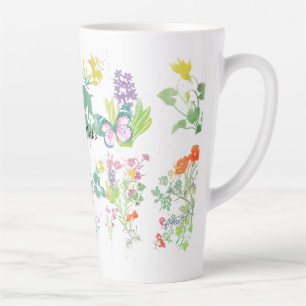 Aquarell-Wildblumen Milchtasse