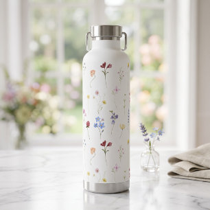 Aquarell-Wildblumen-Minimalistischer-Boho-Cottage Trinkflasche