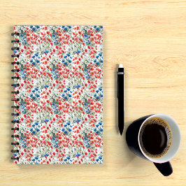 Aquarell-Wildblumen-Mohn-Gänseblümchen-Spiralblock Notizbuch