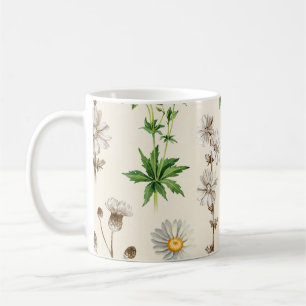 Aquarell-Wildblumen-Muster. Kaffeetasse