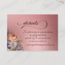 Aquarell-Wildblumen, QR-Code - Roségold