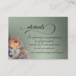Aquarell-Wildblumen, QR-Code - Sage Begleitkarte