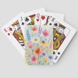 Aquarell-Wildblumen-Spielkarten Spielkarten
