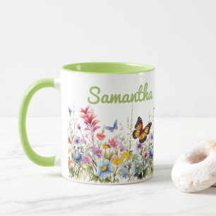 Aquarell-Wildblumen Tasse