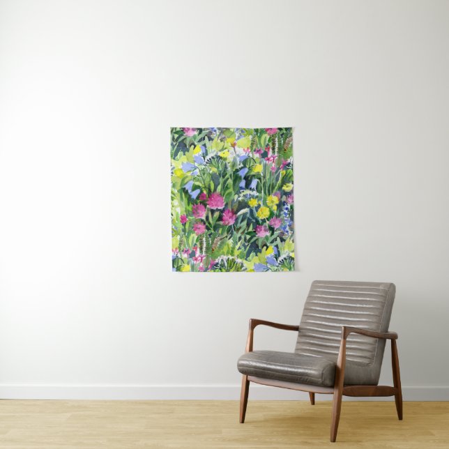 Aquarell Wildblumen  Wandteppich (Beispiel)