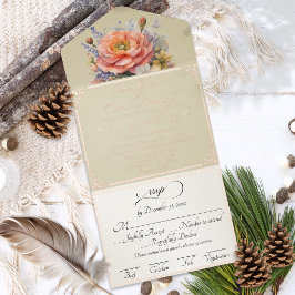 Aquarell-Wildblumen - Weizen All-in-One-Einladung