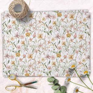 Aquarell-Wildblumen-Wiesen-Blumenmuster Seidenpapier