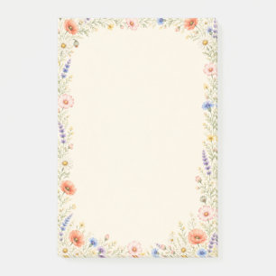Aquarell-Wildblumengarten-Blumen Post-it Klebezettel