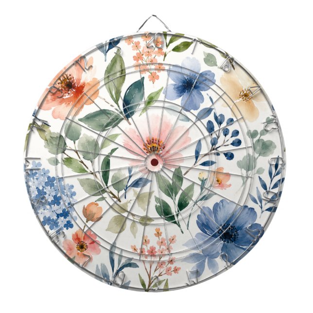 Aquarell-Wildblumenmuster Moderne Botanik Dartscheibe (vorne)