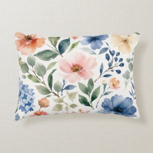 Aquarell-Wildblumenmuster Moderne Botanik Dekokissen