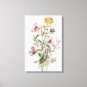 Aquarell-Wildblumenstrauß #1 Leinwanddruck