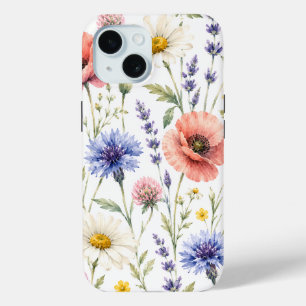 Aquarell-Wildblumenwiese-Blumenmuster Case-Mate iPhone Hülle
