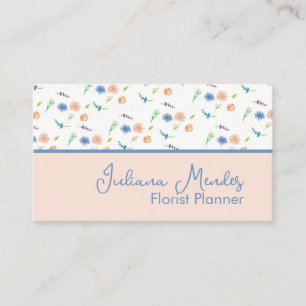 Aquarell-Wilde Blumen Botanische Creme-Pfirsich Visitenkarte