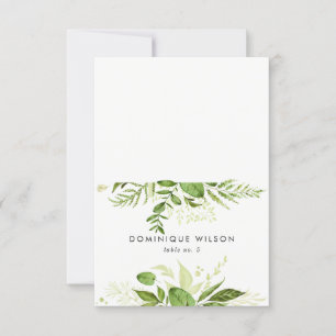 Aquarell-Wilde-Grüne-Blatt-Hochzeitsplatzkarte I Einladung